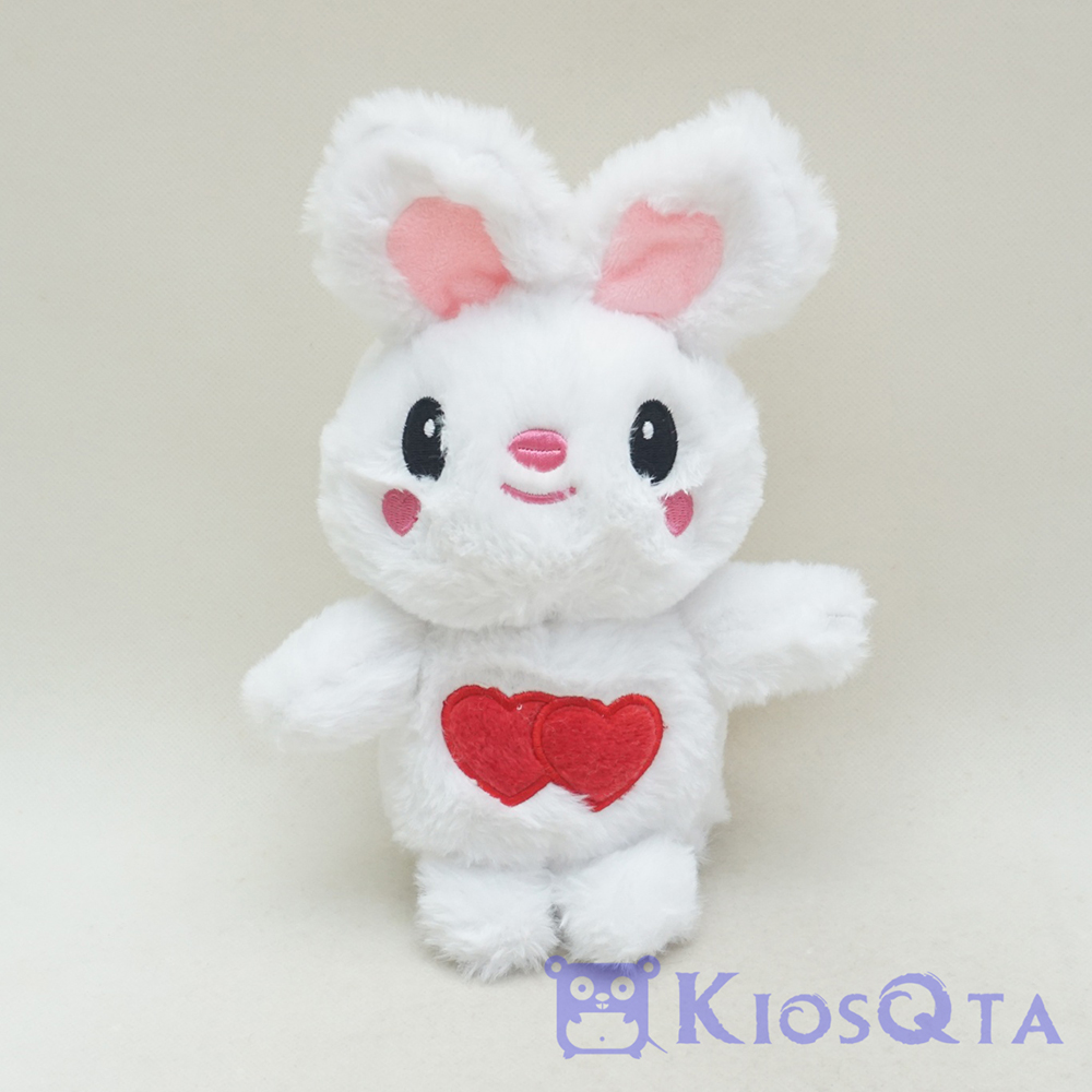 boneka kelinci putih white rabbit dada love merah small