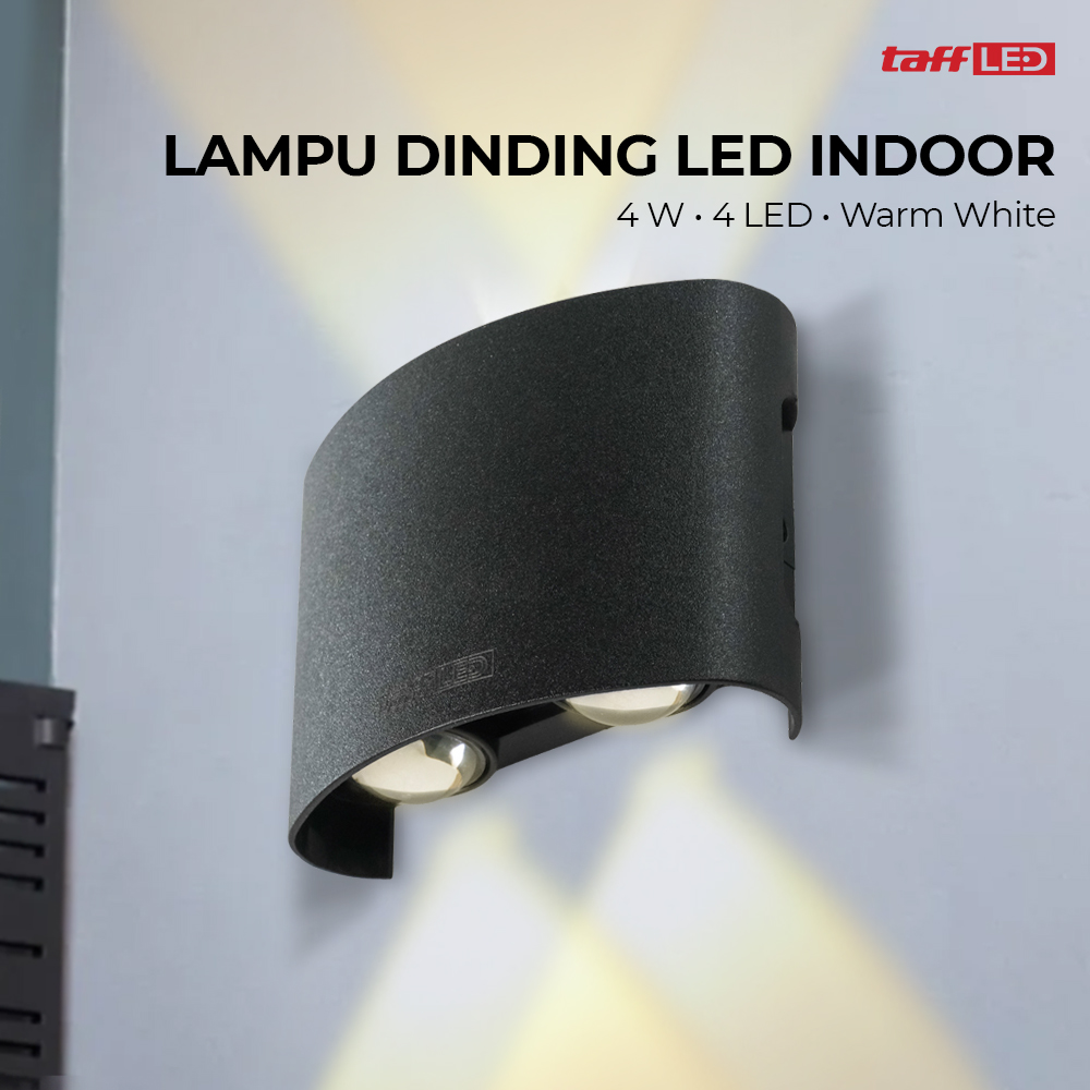 TaffLED Lampu Dinding LED Indoor Plastic Body 4W 4 LED Warm White - 4T