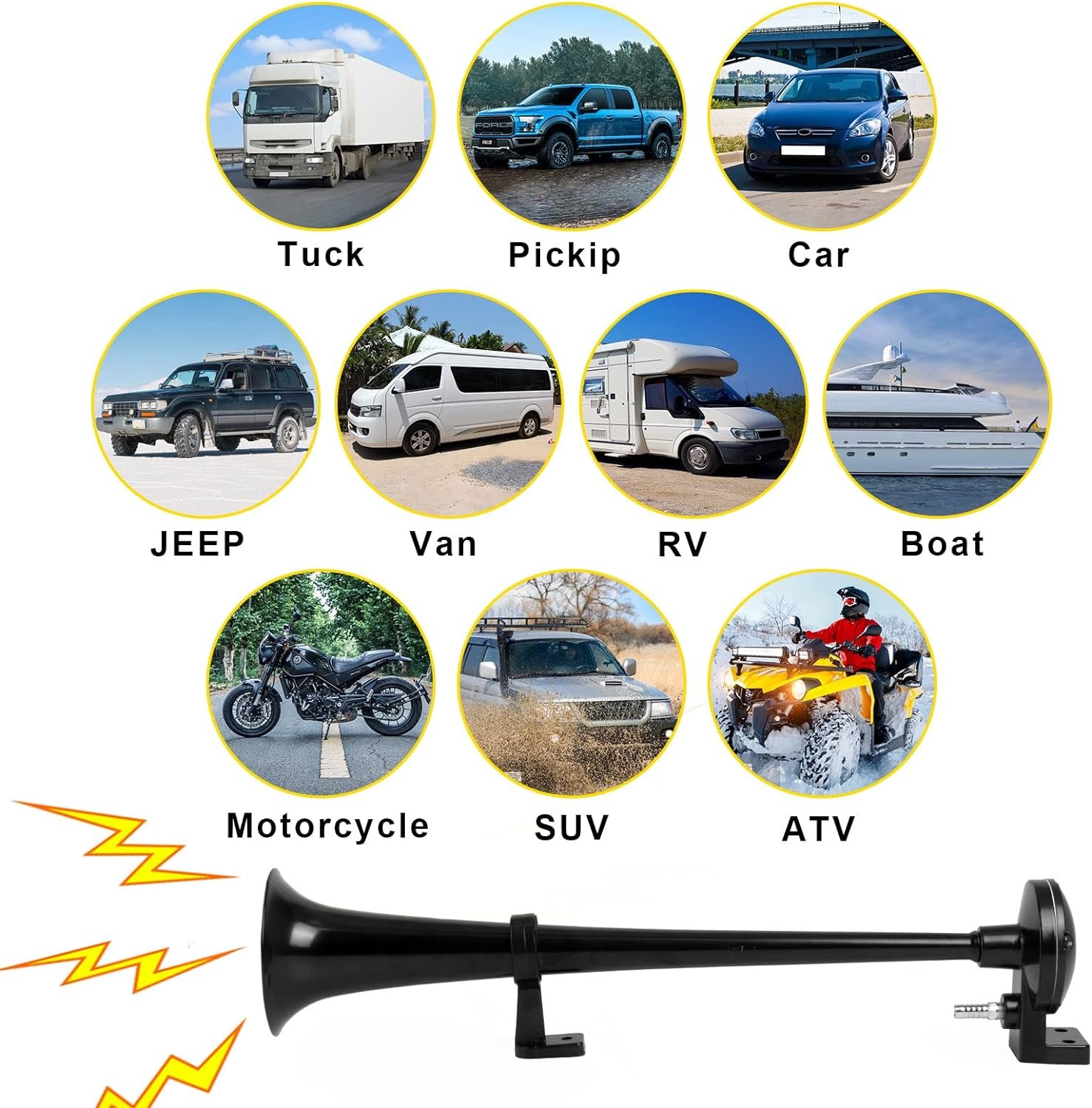 HEYVO Klakson Trompet Truk Mobil Loud Air Horn 150dB 12V - TZ-318