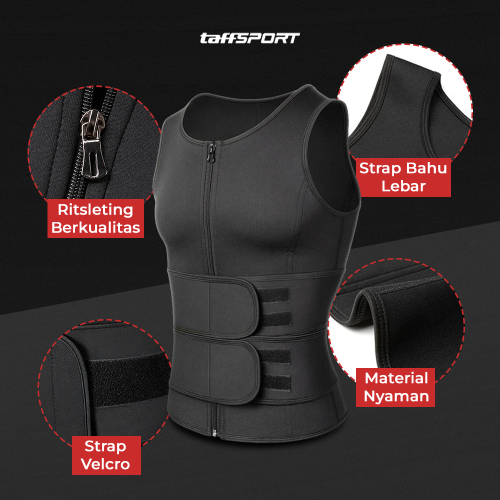 TaffSPORT Korset Pembentuk Badan Pria Waist Fat Burner Double Velcro - MWL10