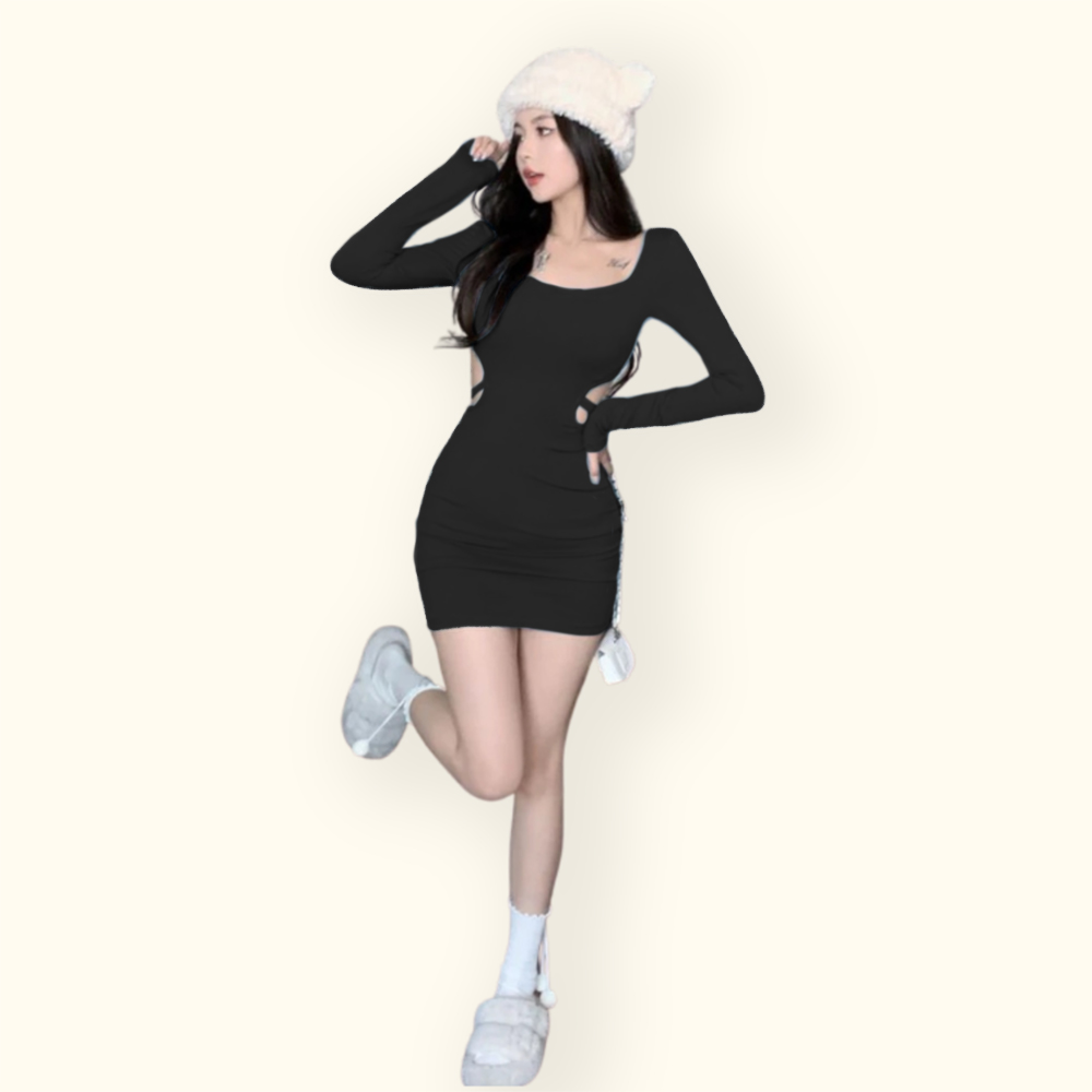 Mini Dress sexy lengan panjang Gaya Korea terbaru - Jfashion Glow