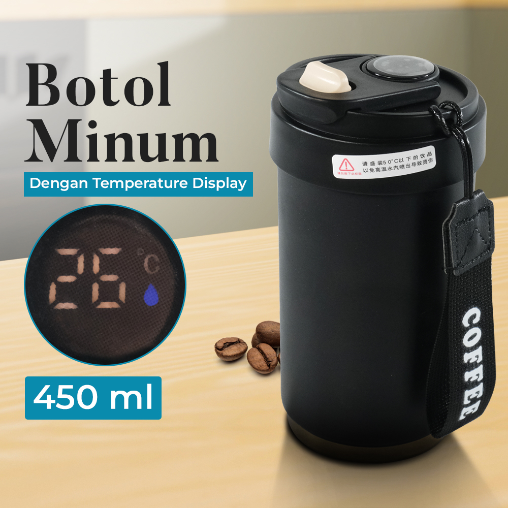 WMYG Botol Minum Tumbler Suhu Smart LCD Display Stainless Steel 450ml - WM-8001