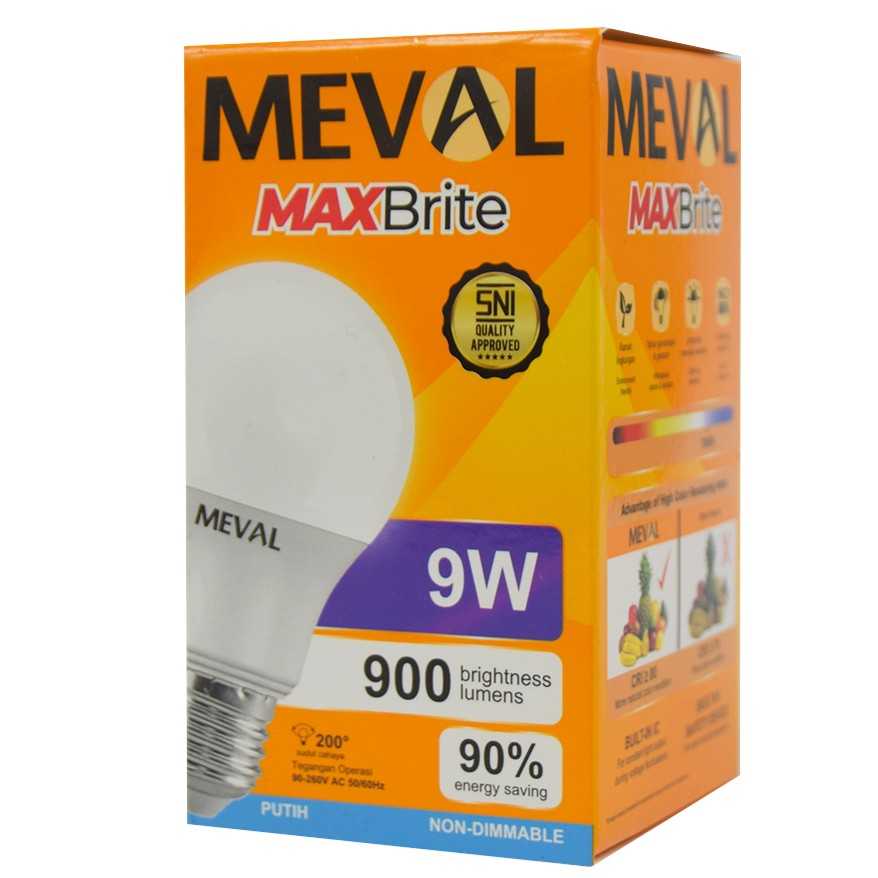Meval Rohri Jual MEVAL Lampu LED Bulb Maxbrite 9W - Putih | Jakmall.com