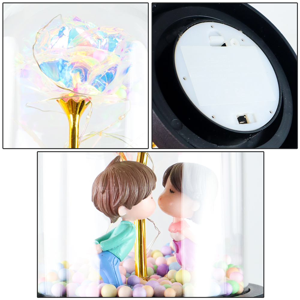 TaffHOME Lampu Meja Hias LED Galaxy Rose Kissing Kraft Colorful Light - MSFRG-A01