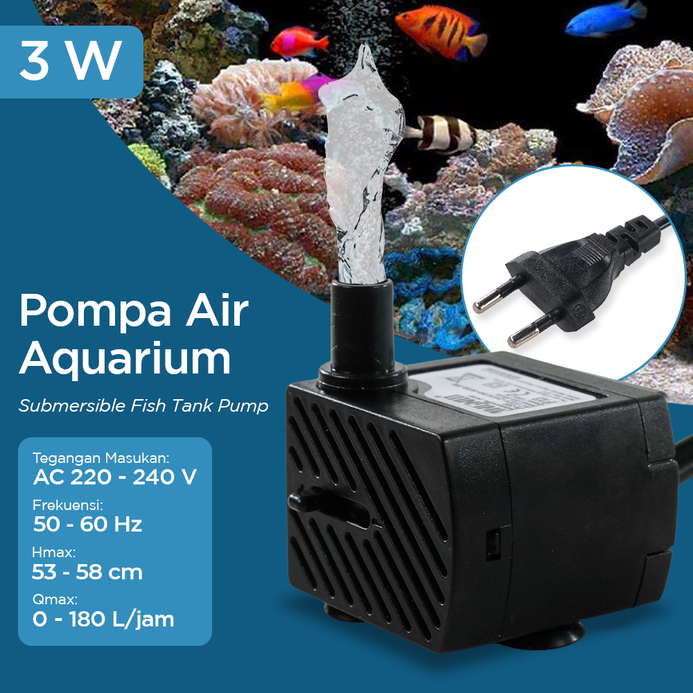 Taffware Pompa Air Celup Multifungsi Aquarium Submersible Pump 220V - JN-300/JN-200