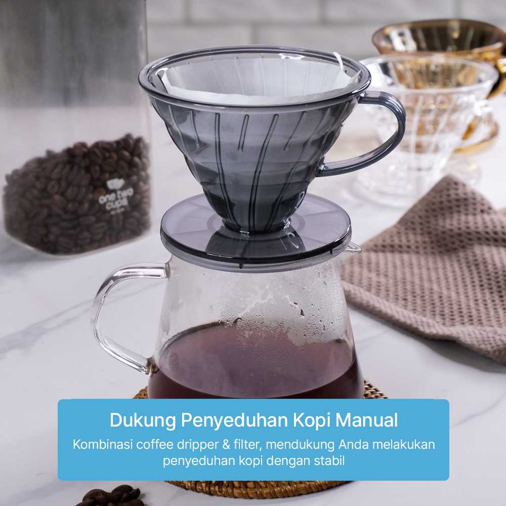 One Two Cups V60 Coffee Dripper Alat Seduh Kopi Manual Plastik - KP-15 - Gambar 2