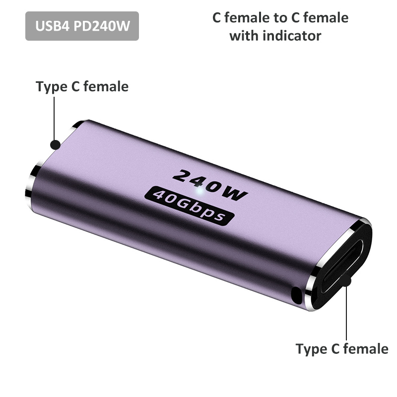 SHIWANA OTG USB Type C 4.0 Female to Female Adaptor 40Gbps 240W - SH-42