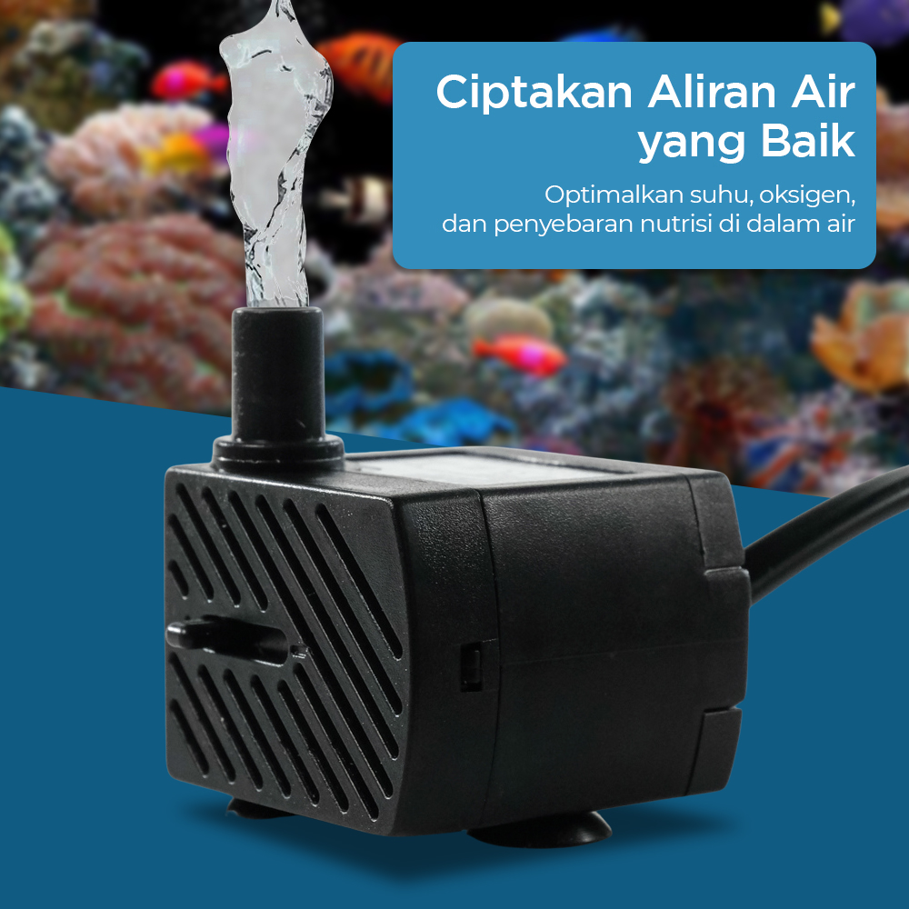 Taffware Pompa Air Aquarium Ikan Submersible Pump Fish Tank 220-240V - JN-300/JN-200