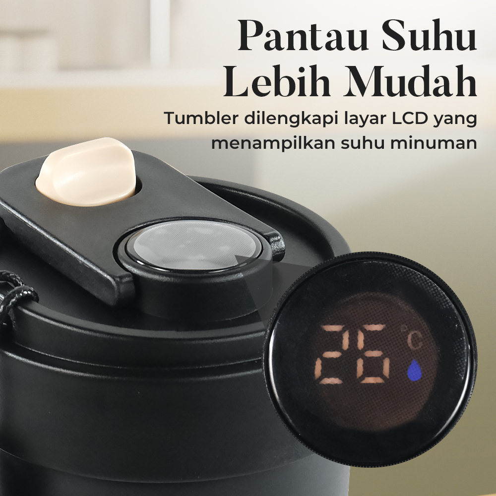 WMYG Botol Minum Tumbler Suhu Smart LCD Display Stainless Steel 450ml - WM-8001