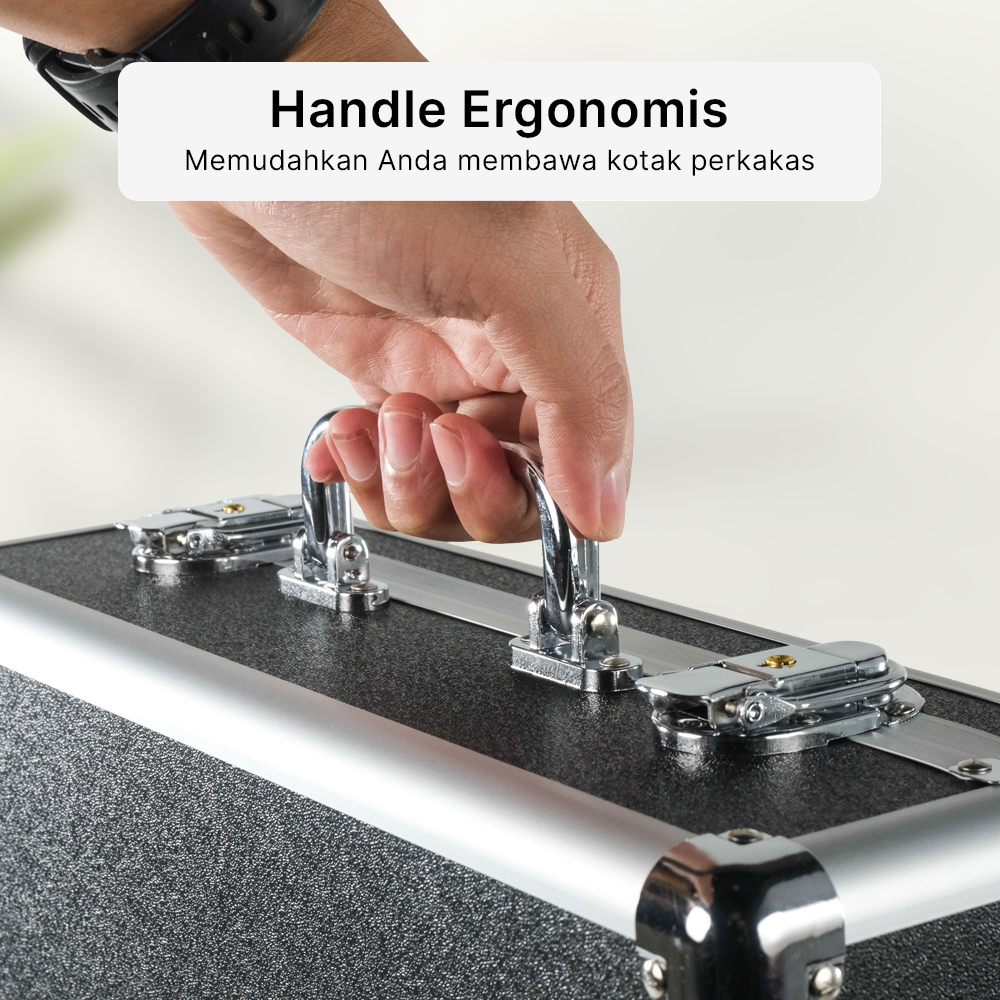 Fnicel Kotak Perkakas Multifungsi Portable Hardware Aluminium Tool Box - Le01