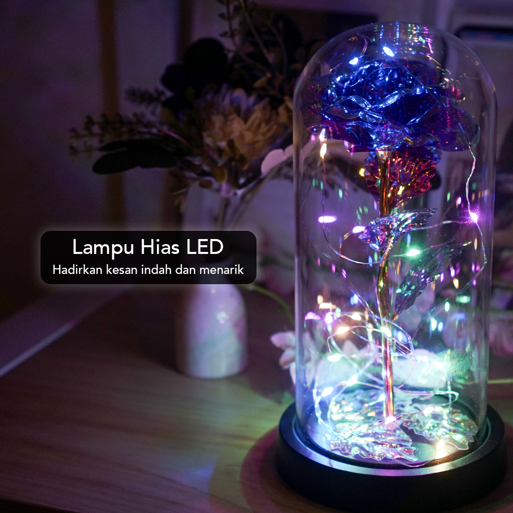 TaffHOME Lampu Meja Hias LED Illumination Rose Colorful Light - AC04