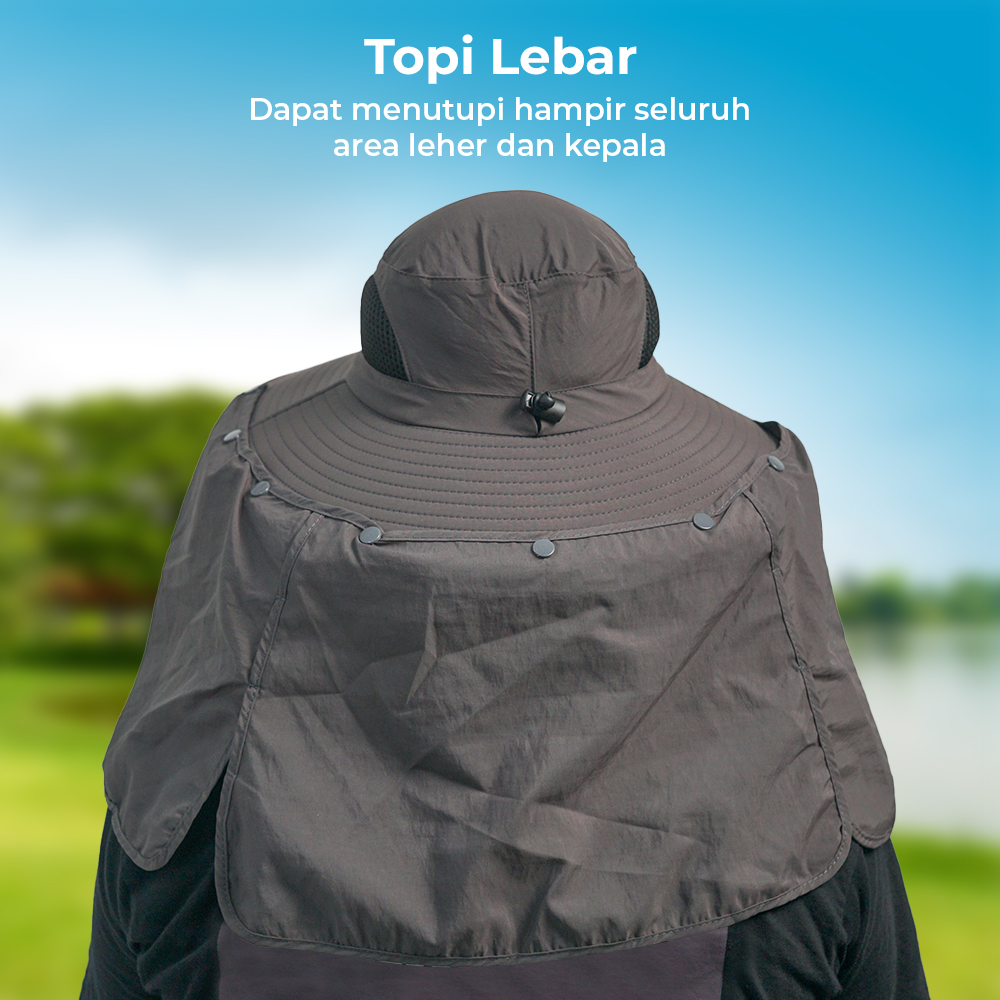 Rhodey Topi Rimba Outdoor Anti UV Waterproof Boonie Hat Nylon - BH032