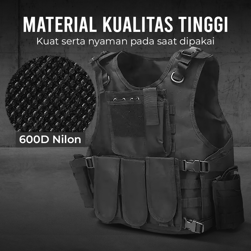 JPC Rompi Pelindung Airsoft Gun CS Tactical Vest Combat Pocket - G0301