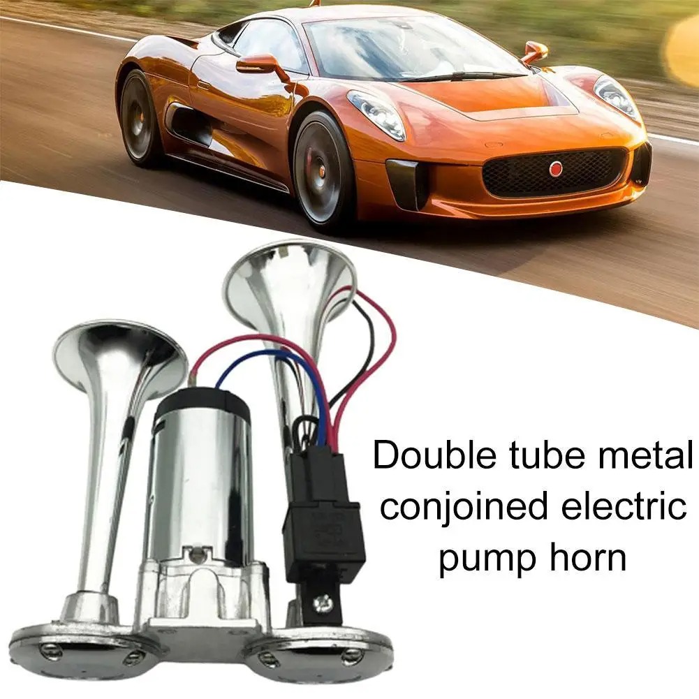 HX Klakson Terompet Truk Mobil Double Tube Horn Zinc Alloy 300dB 24V - H2