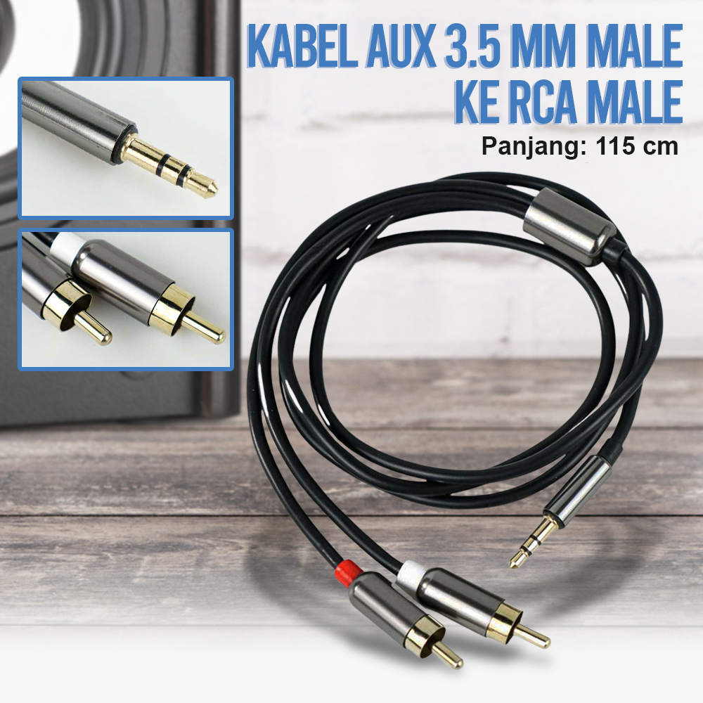FONKEN Kabel Audio AUX 3.5mm Male to RCA Male 115cm - R1