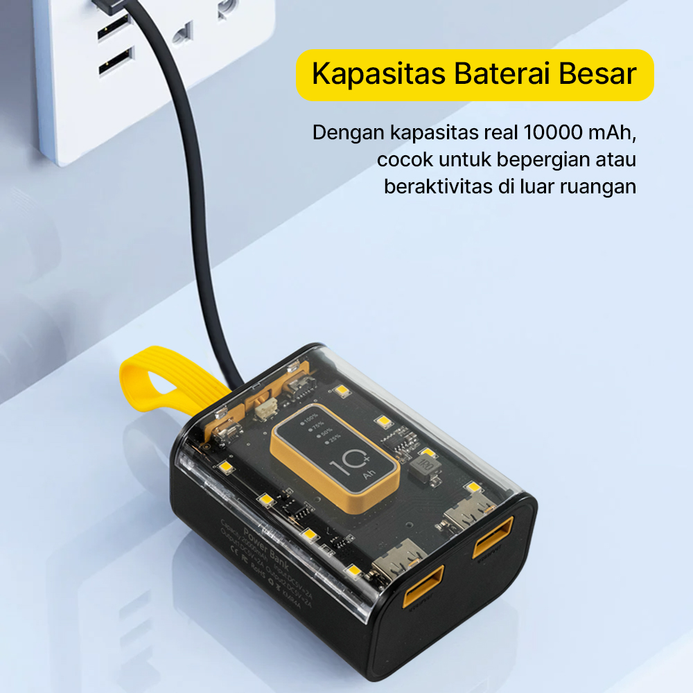 WST Power Bank 20000mAh Fast Charging PD 3in1 Cable Dual USB Port 10W - WS731