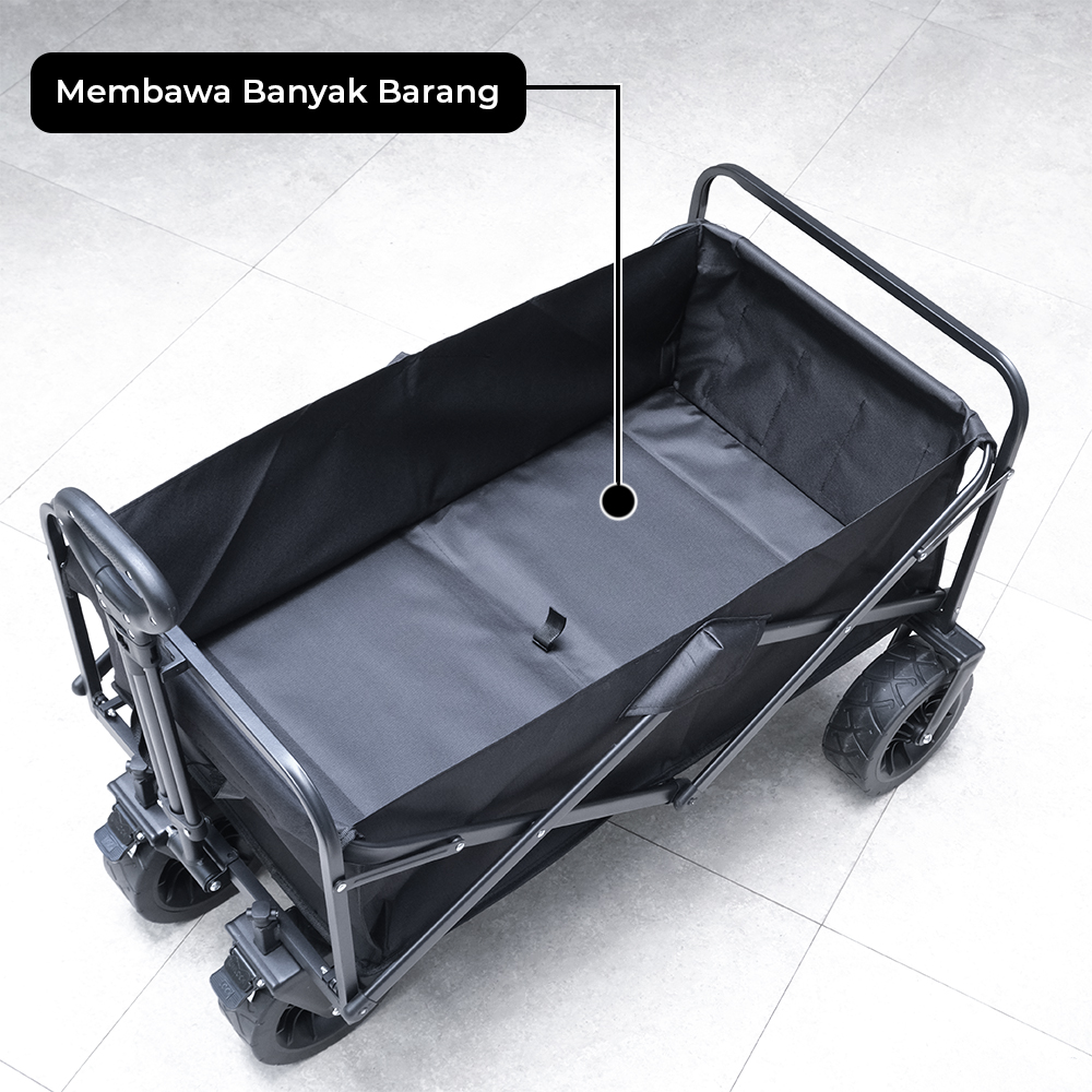 VLTX Troli Barang Lipat Camping Cart Portable 6.7 Inch with Table - VLT-8