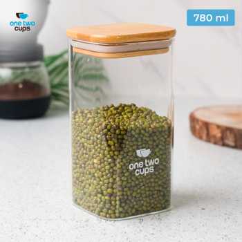 One Two Cups Toples Kaca Penyimpanan Makanan Kedap Udara Storage Jar - HC1019