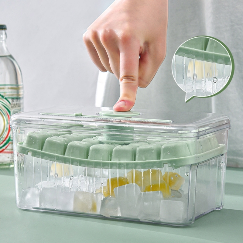 TaffHOME Cetakan Es Batu Jelly Kotak 28 Grid Quick Press with Shovel - F28