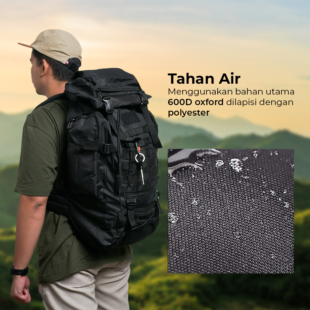 MOJOYCE Tas Ransel Militer Hiking Camping Oxford Waterproof 80L - MJ600