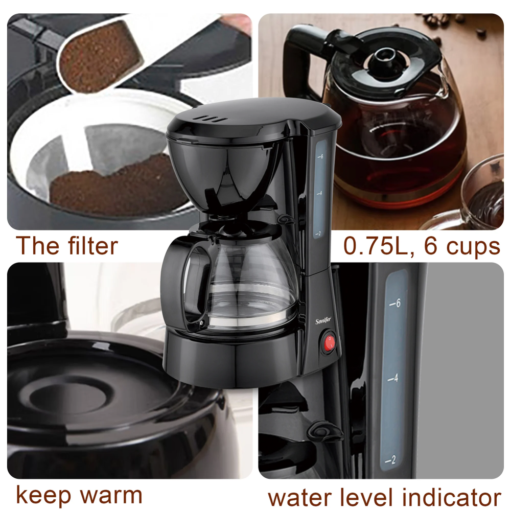 HEBRONFAN Mesin Kopi Espresso Semi Otomatis Drip Coffee Maker 750ml - CM-102