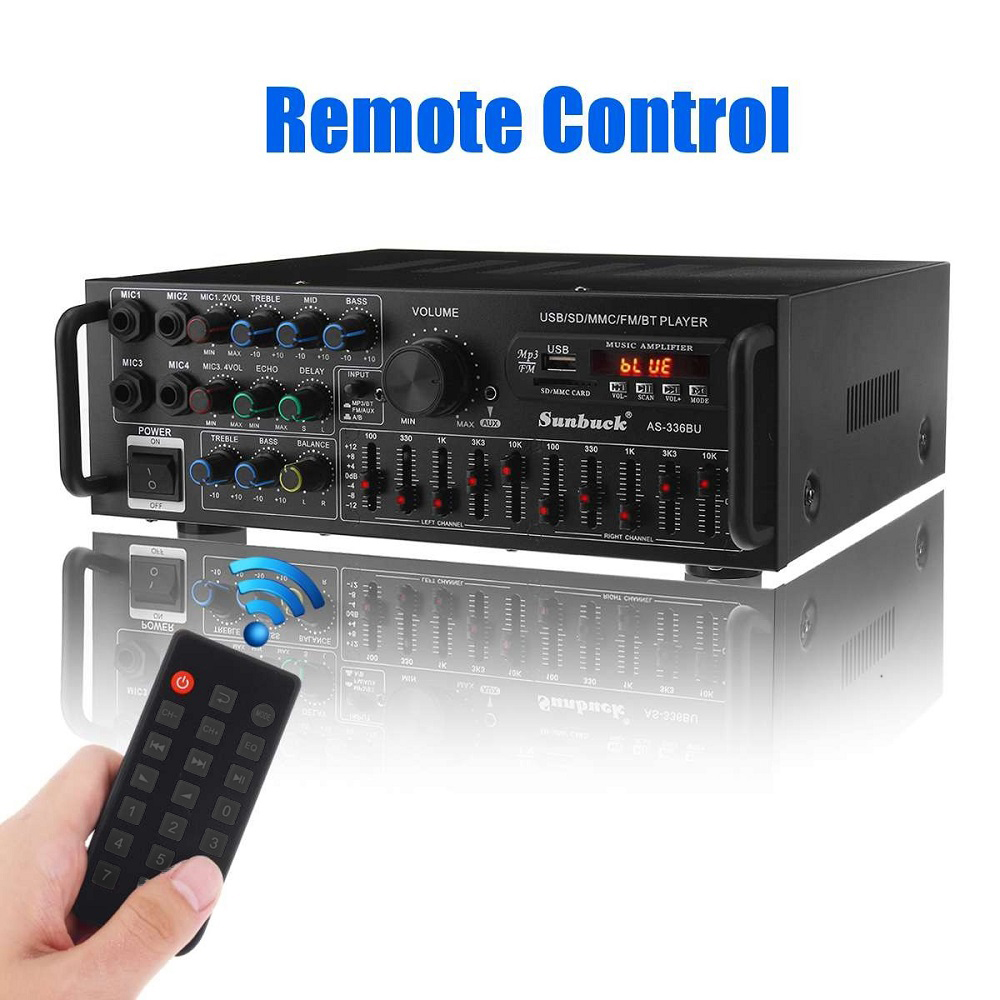 Sunbuck Audio Amplifier Bluetooth EQ Karaoke FM Radio 2000W - AS-336BU