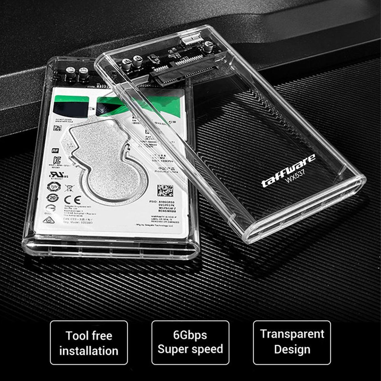 Taffware Hard Drive SSD Enclosure 2.5 Inch USB 3.0 to USB Micro B 3.0 - WX537