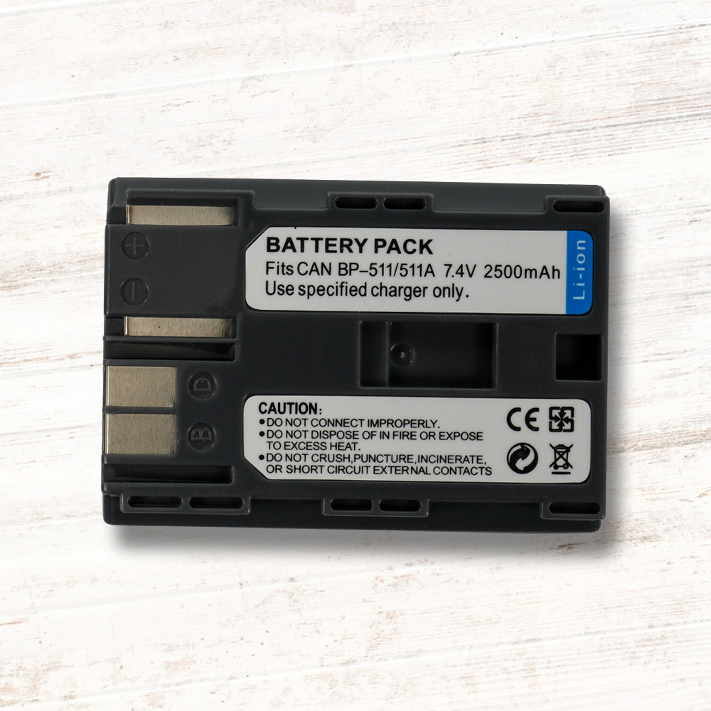 Battery for Canon BP-508 BP-511 BP-511A BP-512 BP-514 2500mAh