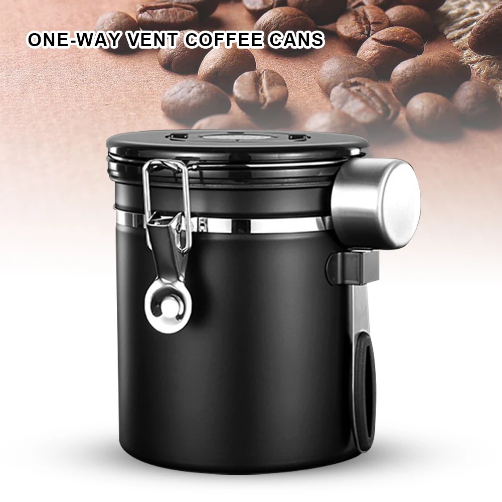 LISM Toples Stainless Penyimpanan Biji Kopi Rekam Tanggal Storage Jar - MSS19