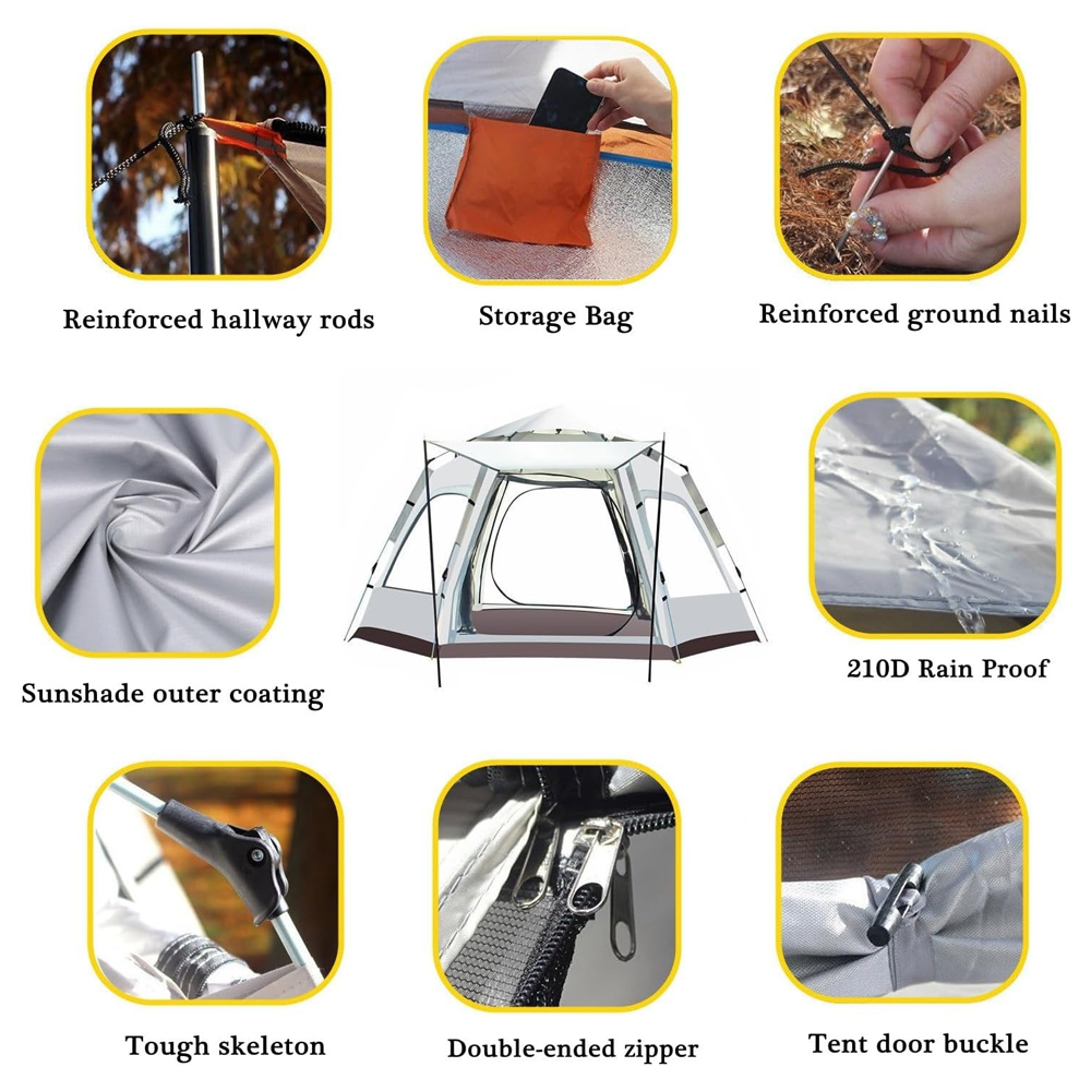 EVRICH Tenda Camping Lipat Otomatis 3-4 Orang Single Layer Waterproof - SH-550