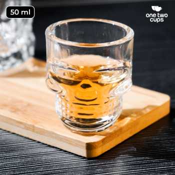 One Two Cups Gelas Whisky Cocktail Crystal Skull Head Rock Glass - M50
