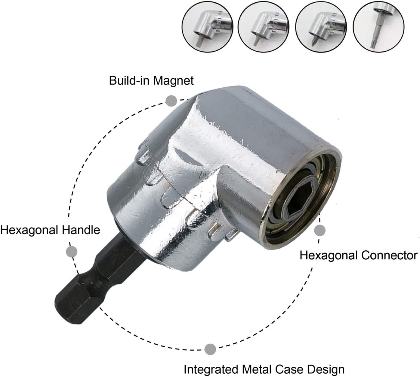 Towayer Ekstensi Mata Bor L Angle 105 Derajat 1/4 Inch Hex 140mm - T105