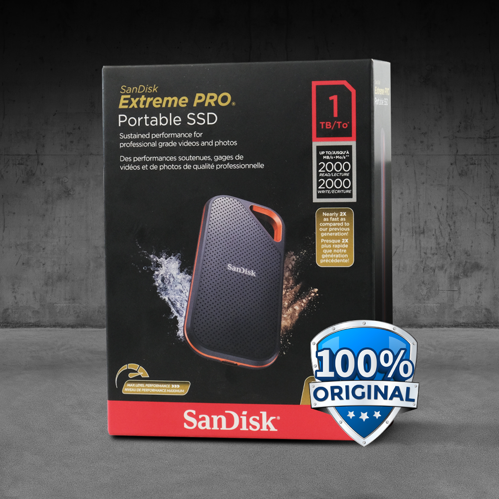 SanDisk Extreme PRO Portable SSD 2000MB/s USB Type C 3.2 - SDSSDE81