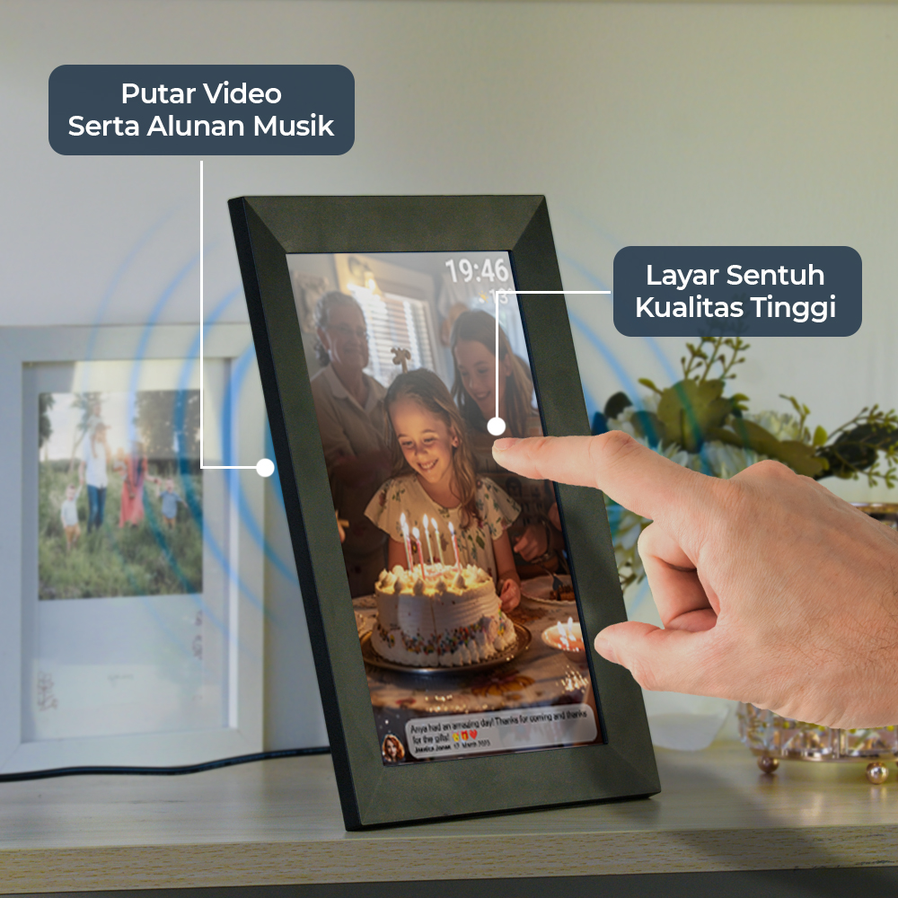 TaffHOME Frameo Digital Photo Frame Bingkai Foto Touch 10.1 Inch - XY-10