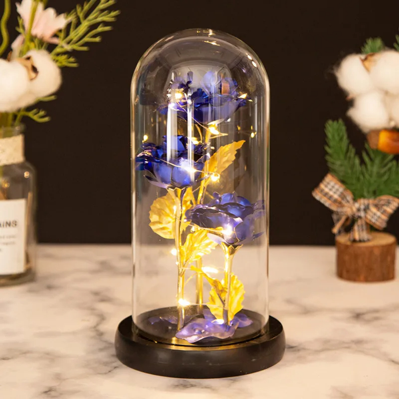 TaffHOME Lampu Bunga Dekorasi Eternal 3 Flower LED Dome Glass Cover - FY-0A
