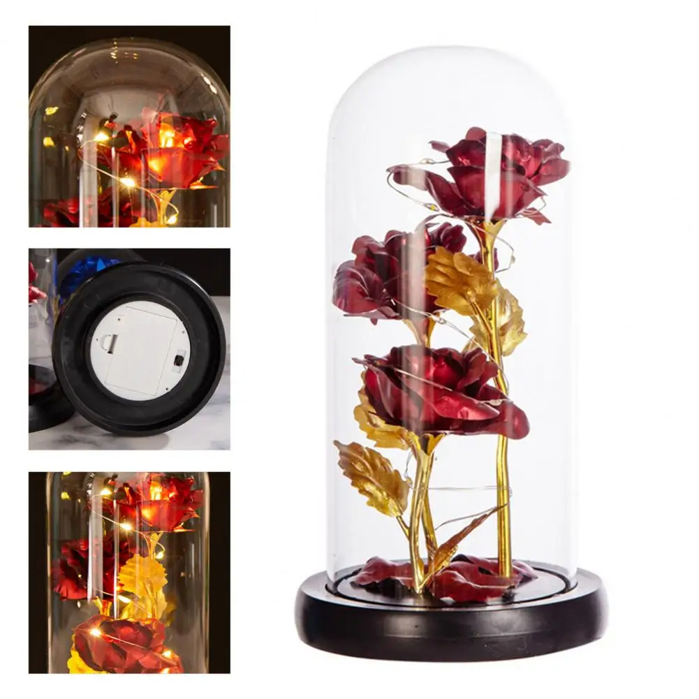 TaffHOME Lampu Bunga Dekorasi Eternal 3 Flower LED Dome Glass Cover - FY-0A