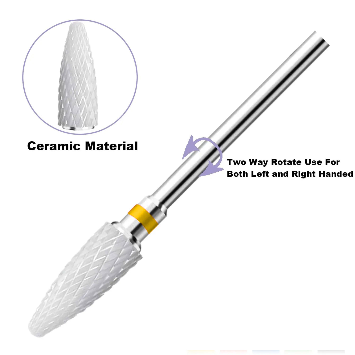 ERUIKA Mata Bor Mini Kikir Kuku Nail Drill Electric Ceramic Bit XF - ER6