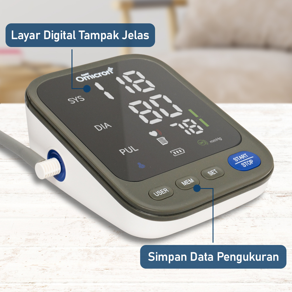 TaffOmicron Tensimeter Digital Pengukur Tekanan Darah Dual Power - ARM-30Y