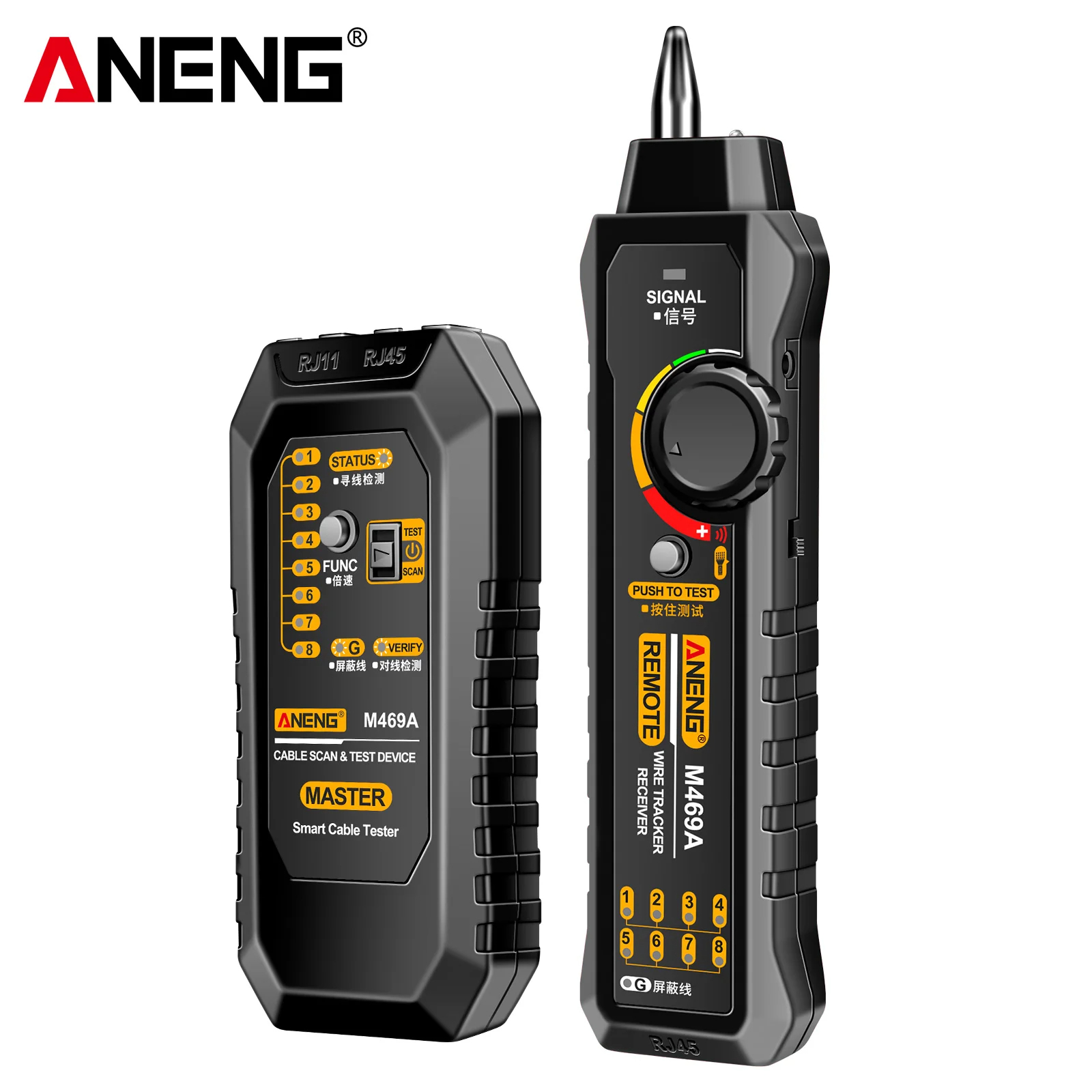 ANENG Tester Kabel Jaringan Network Internet Telepon RJ45 RJ11 - M469A