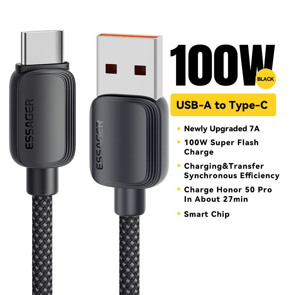 ESSAGER Kabel Data USB Type C Multifungsi Fast Charging 7A 100W - ES-X46