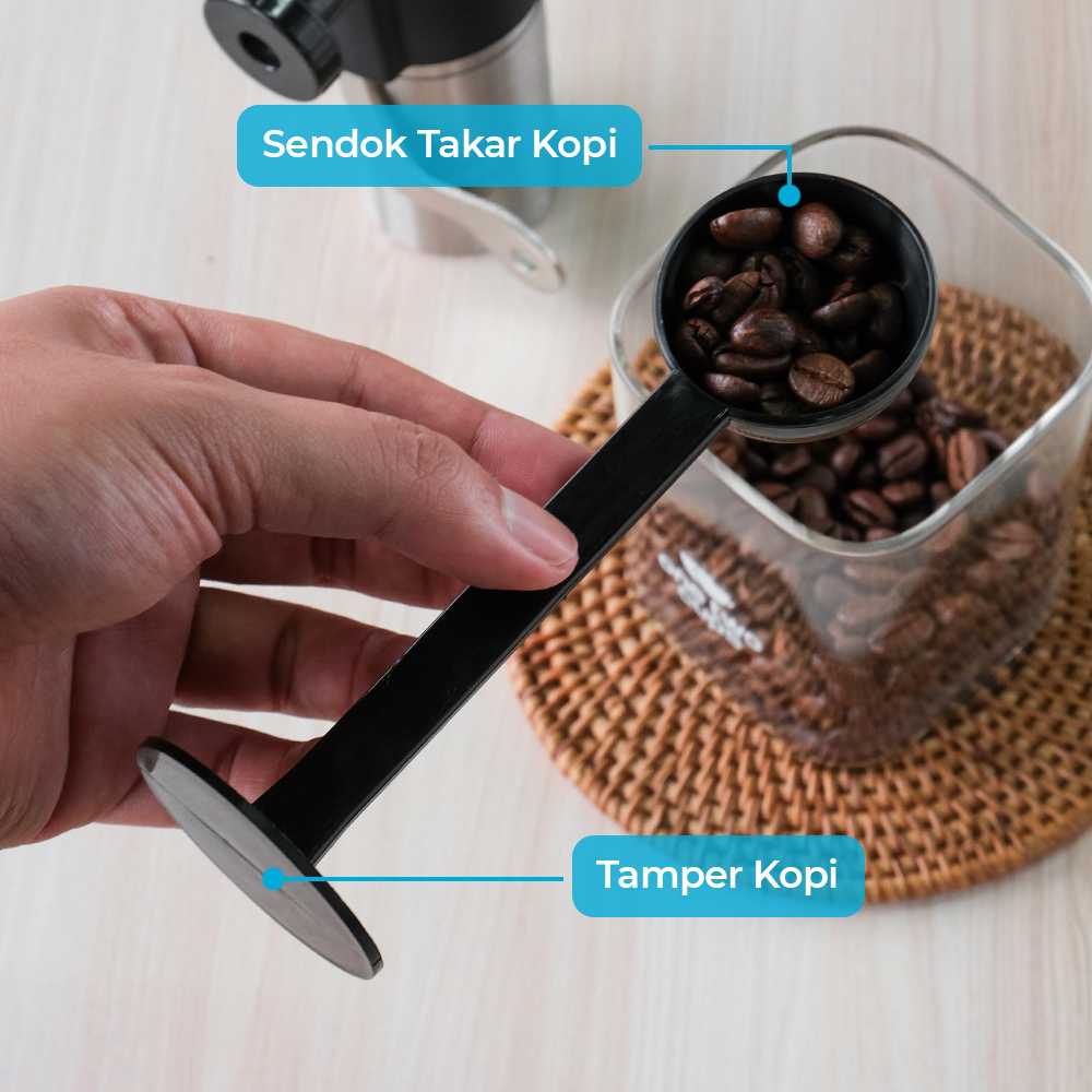 One Two Cups 2in1 Sendok Takar Measuring Spoon and Coffee Tamper - G1120 - Gambar 2