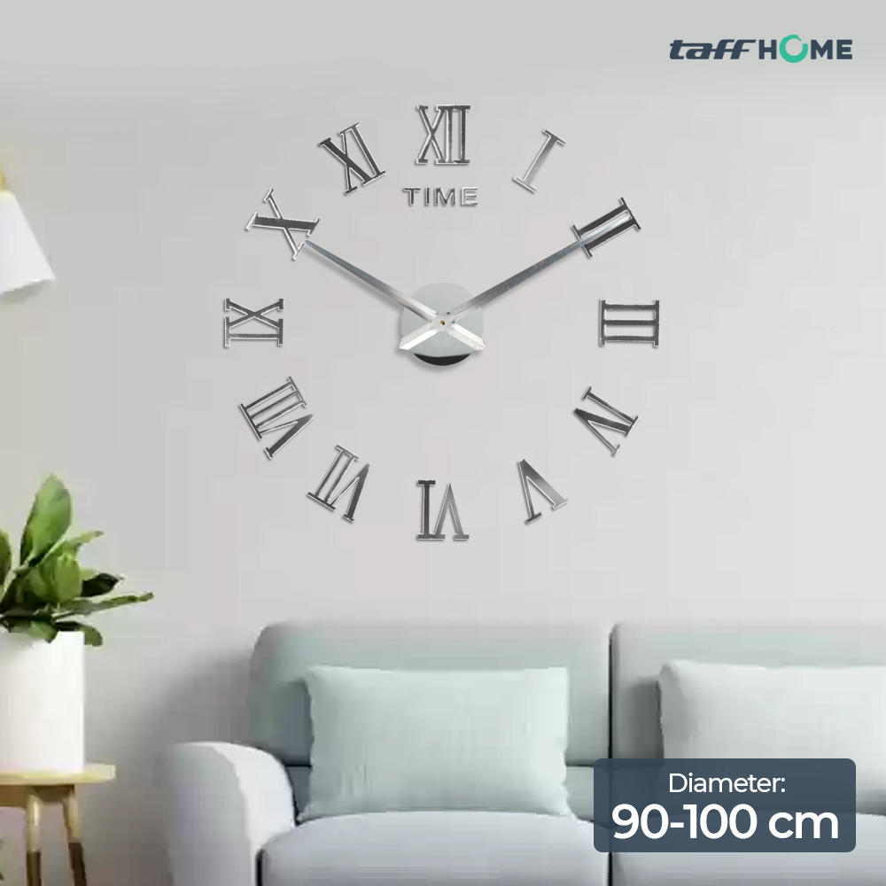TaffHOME Jam Dinding Besar DIY Quartz Giant Wall Clock 90-100cm - DIY-106