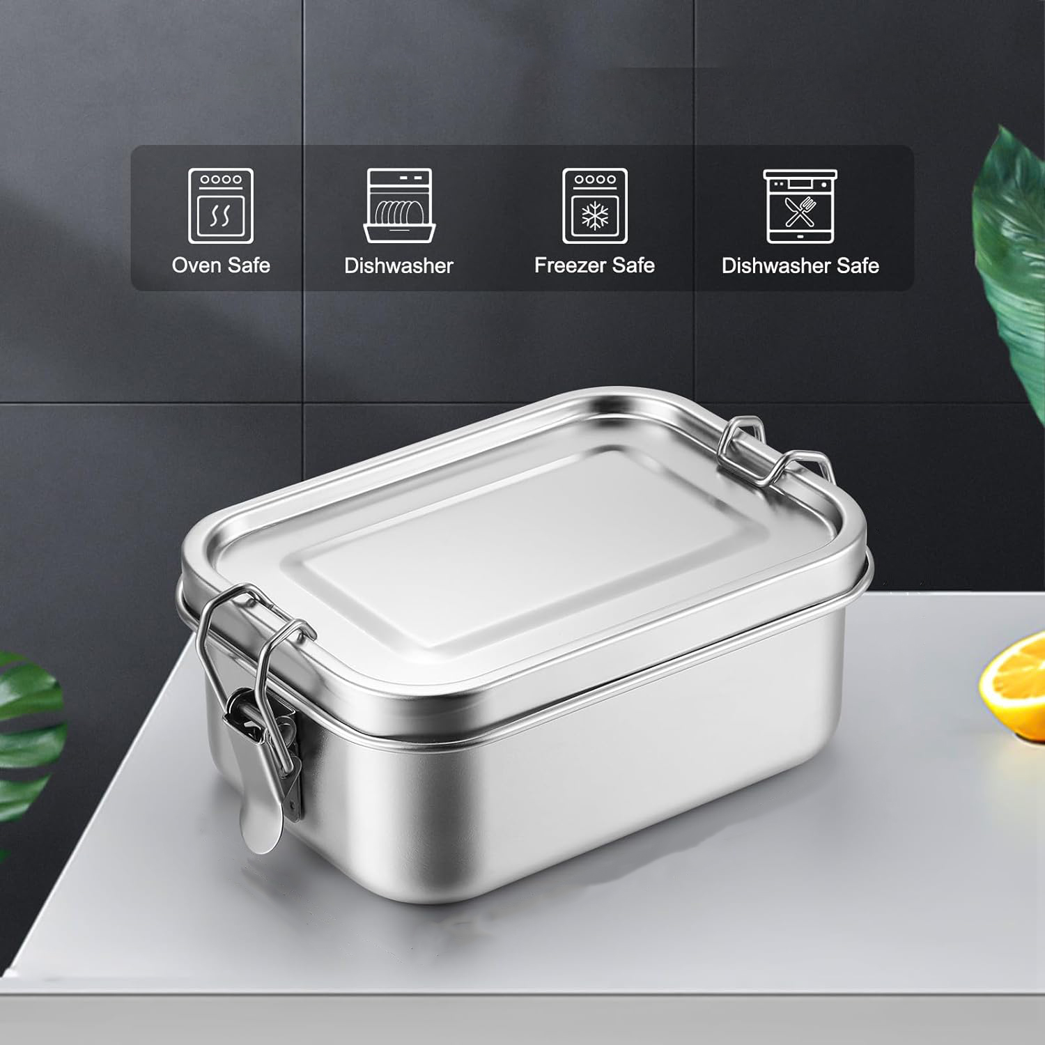 TaffHOME Kotak Makan Lunch Box Stainless Steel Single Layer 850ml - U-30
