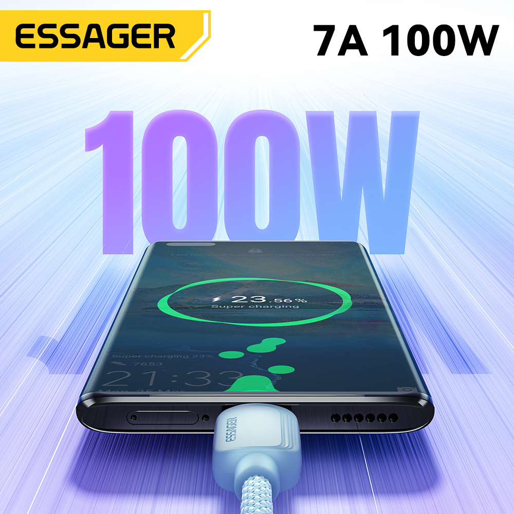 ESSAGER Kabel Data USB Type C Multifungsi Fast Charging 7A 100W - ES-X46