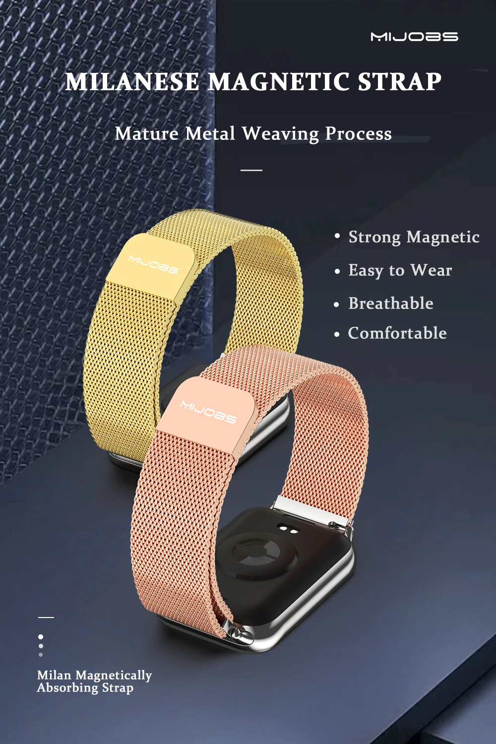 Mijobs Milan Buckle Strap Stainless Steel for Xiaomi Band 8 Pro - MJ24