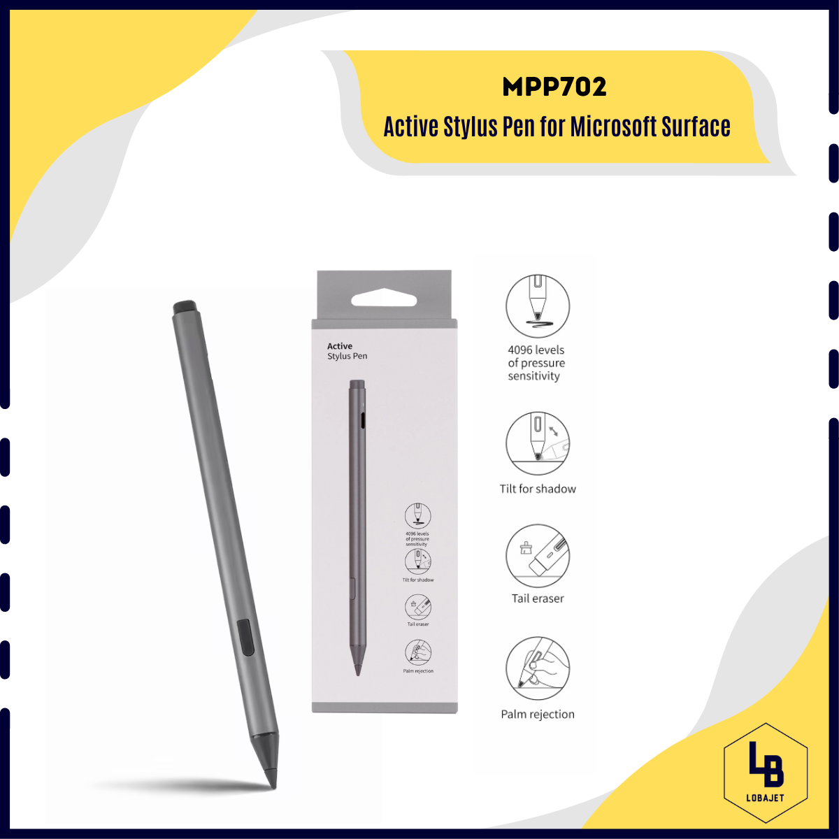 Penna Stilo Andana MPP 2.0 Con 4096 Pressioni – Ricarica USB-C, Rifiuto Palmo, Compatibile Con Microsoft Surface E Altri