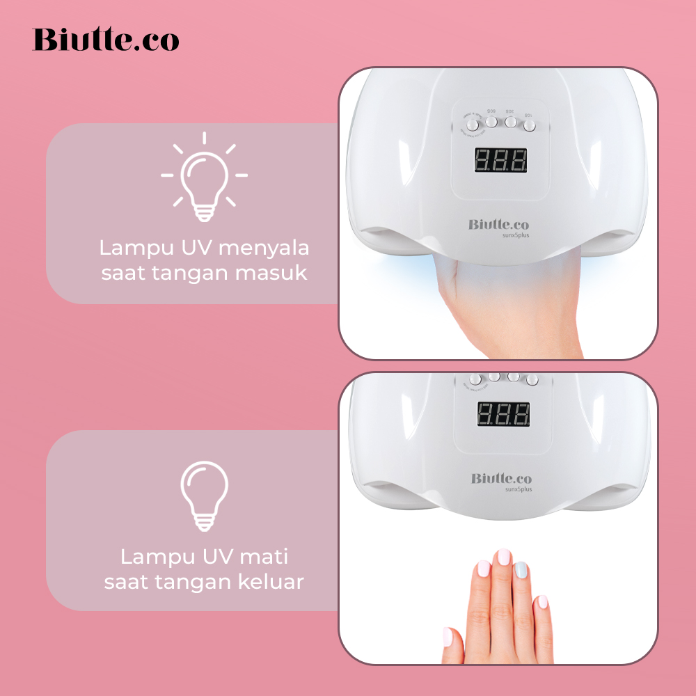 Biutte.co Pengering Kutek Kuku UV LED Nail Dryer 72 W 36 LED - SUN X5 Plus