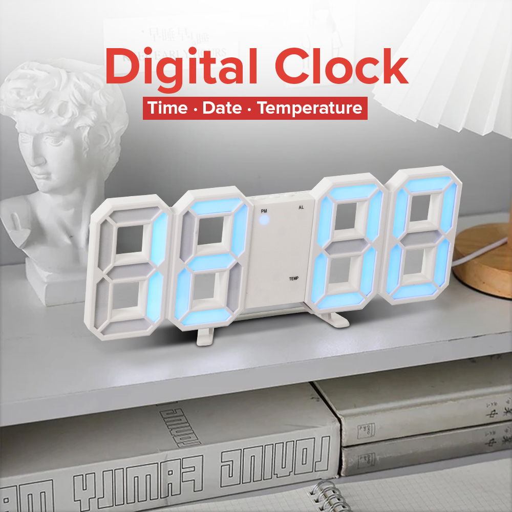 TaffHOME Jam Meja Alarm Weker LED Digital Clock - TS-S60-W