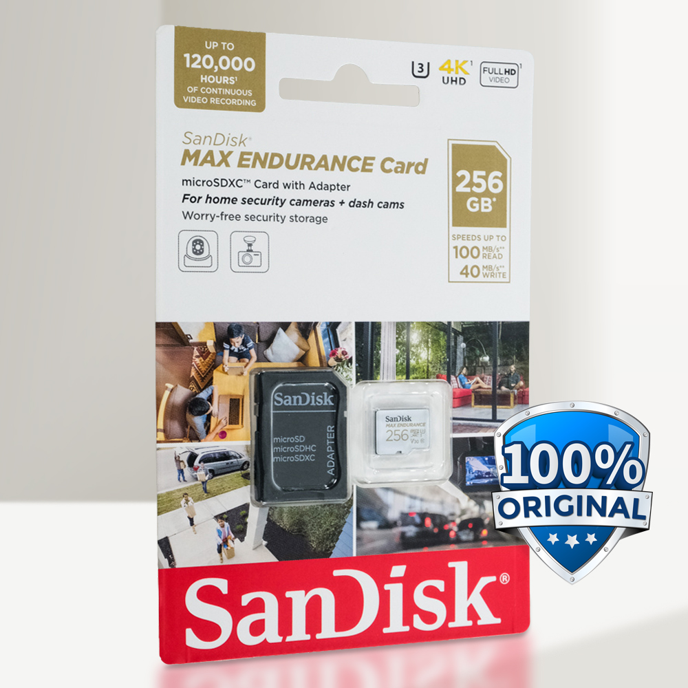 Kartu Memori CCTV MP3 Penyimpanan MAX ENDURANCE microSDXC V30 100MB/s - SDSQQVR