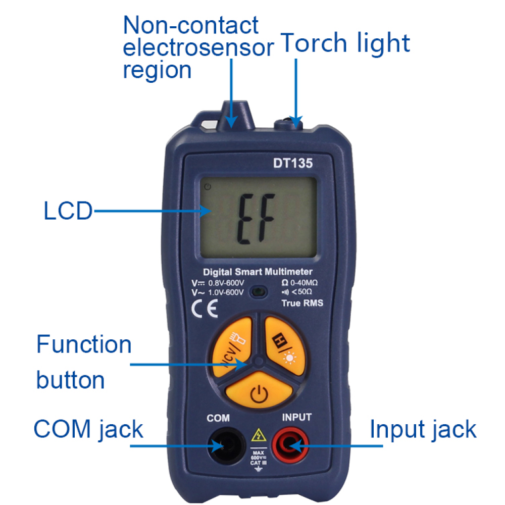 FOCAN Smart Digital Multimeter Portable NCV Voltage Tester - DT135